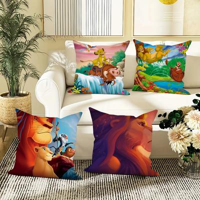 Cartoon The Lion King Pillow Case Fashion Square Pillowcase Bedroom Sofa Room Ins Decoration Leisure Cushion Cover 40x40