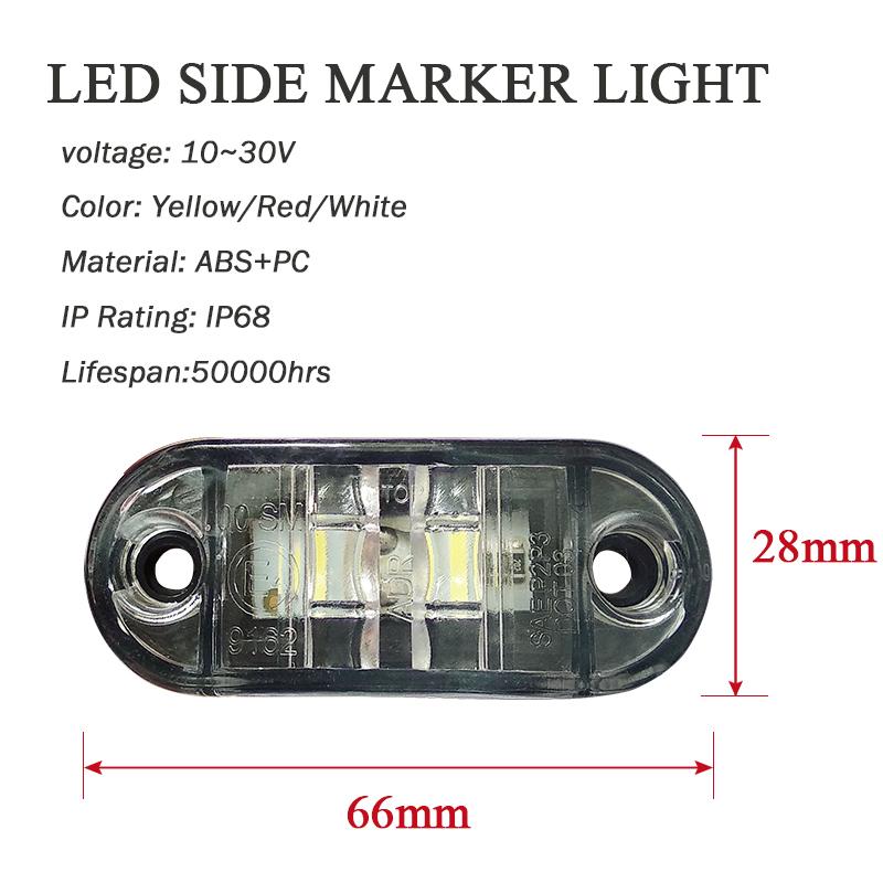 2 Stück 12V 24V LED Seitenmarkierungsleuchten Warnrücklicht Auto Auto Außenleuchten Anhänger LKW LKW Gelbe Weiße Rote Lichter