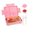 Bento Lunch Box Leak Proof 6-Compartment Lunch Box with Spoon Fork Sauce Cup BPA-Free Food Container for School Snack Container