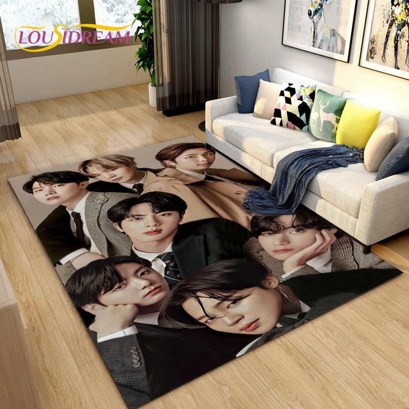Stray Kids Kpop Singer Area Rug Large,Carpet Rug for Living Room Bedroom Sofa Doormat Decoration, Kids Play Non-slip Floor Mat