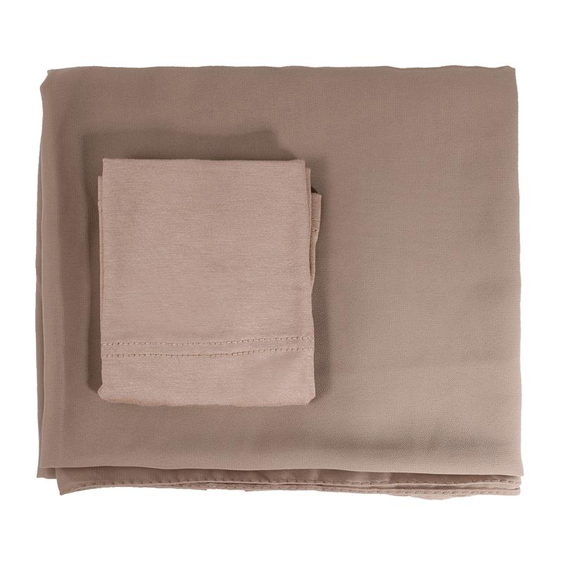 A Set Polyester Turban Hat Chiffon Shawl Skin Friendly Hijab Tube Hat Head Covering Hui Two Piece Combination Set Multi-Coloured