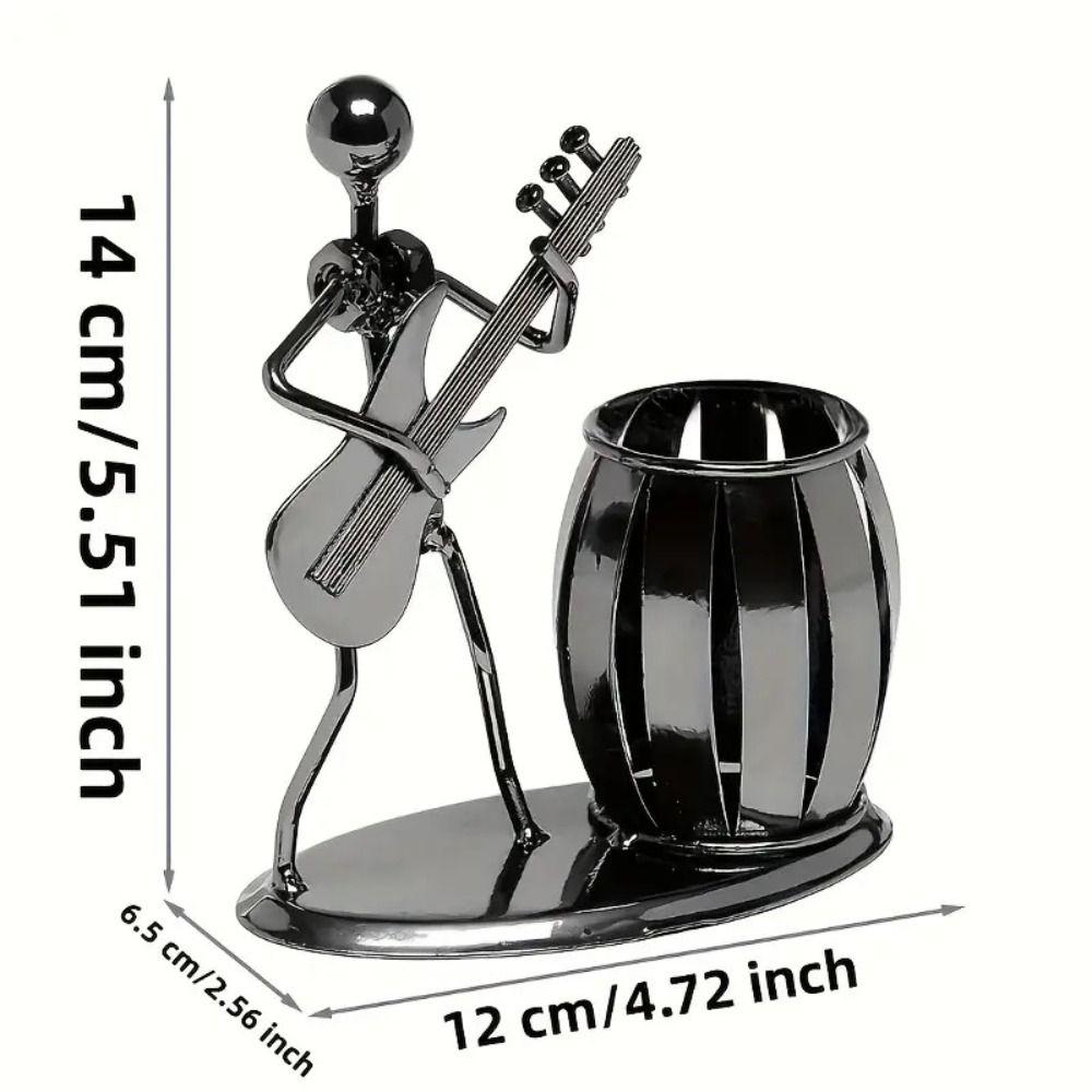 Tabletop Decoration Guitar Rocker Pen Holder Metal Band Pen Organizer Desktop Pen Holder  Home