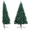 VidaXL Sapin de Noël artificiel moitié avec support Vert 210 cm PVC