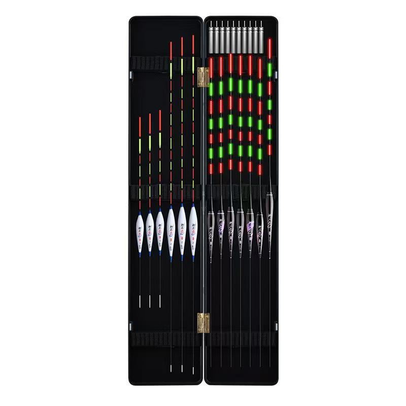 Day-Night Dual-Use Color-Changing Electronic Fishing Float Set with Thickened Multi-Water Eye-Catching Floats and Storage Box
