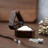 Single Slot Wedding Ring Box Wooden Gift Box Luxury Triangle Shape Box  Jewelry Storage