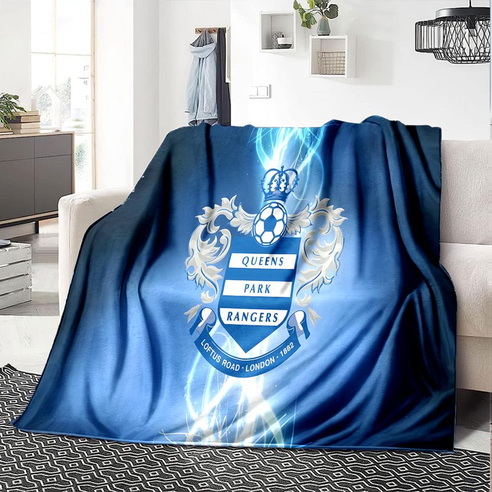 Queens Rangers Fußball Flanelldecke, Weiches Polyester, Modernes Design, Ganzjahres für Camping, Reisen, Geschenke für Feiertage oder Geburtstage