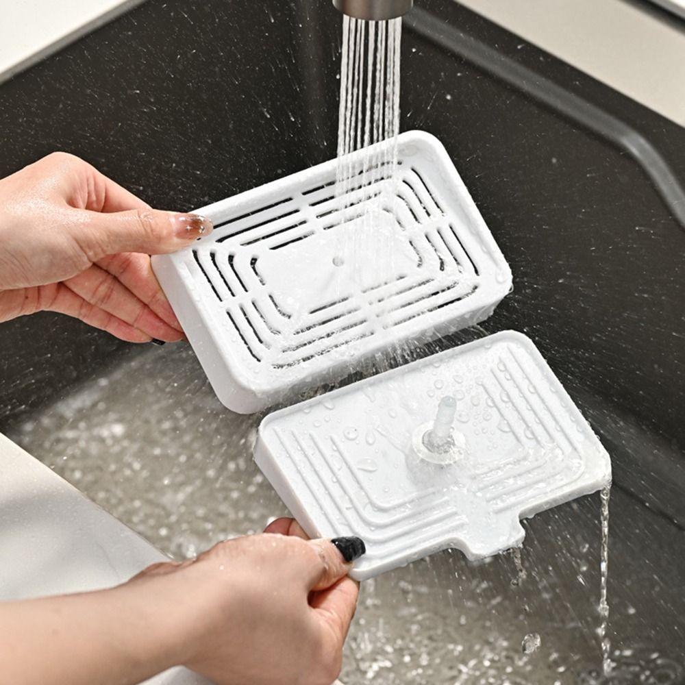 Press Type Sink Drain Soap Dispenser Sponge Holder Kitchen Detergent Container Kitchen Use