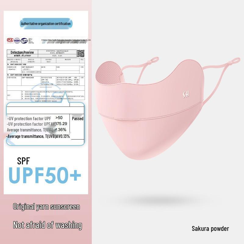 Summer Color Block Gradient Anti-UV Eye Corner Protection 3D Ice Silk Face Mask for Women