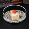 Vintage Silberfarbene Metall-Servierplatte mit Griff Snacks Süßigkeiten Aufbewahrungskorb für Hochzeit Zuhause Geburtstagsparty