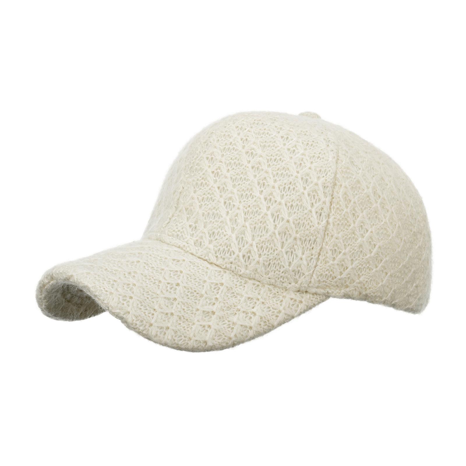 

Autumn and winter new knitted thickened thermal baseball cap cap бежевий