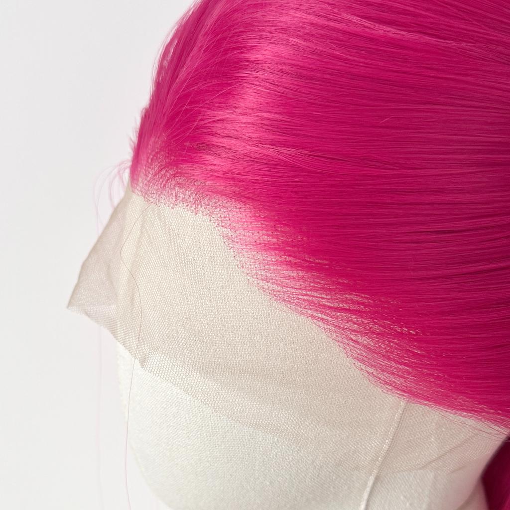 Ashely Pink Lace Front Wig 26“ 13x4 Lace Frontal Wigs Long Straight Heat Resistant Fiber Synthetic Wig for Mira Cosplay