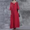 Women Simple Fashion Loose Baggy Long Maxi Dress Half Sleeve Split Plus Size For Effortless Elegance