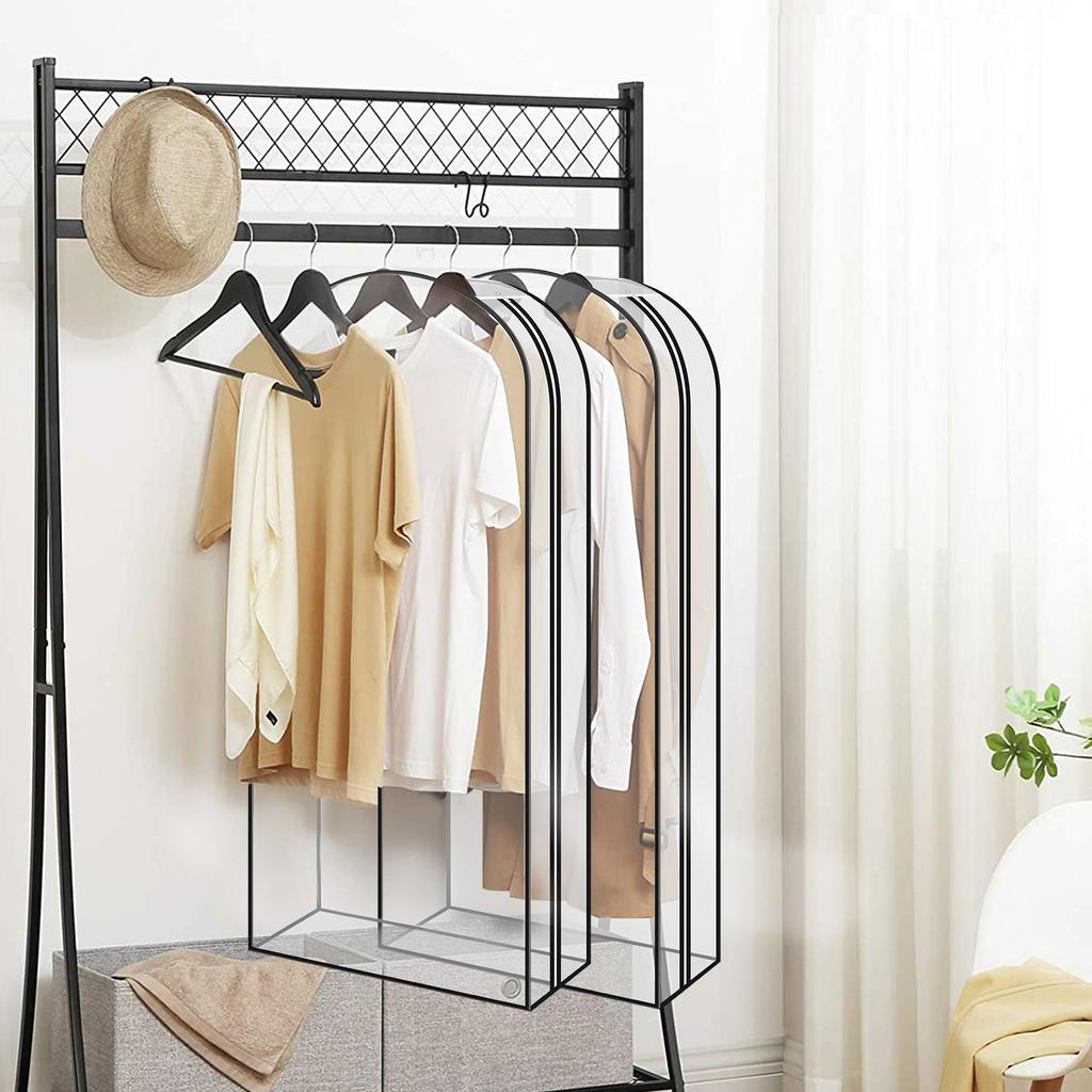 4Pcs Clothes Hanging Dust Cover Garment Bag with Side Zip Washable Clothes Bag for Wedding Dress Suit Coat Closet Wardrobe