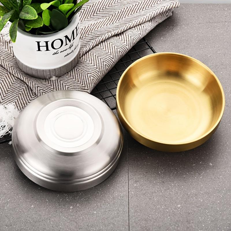 Heat Insulated Stainless Steel Bowl Mixing Bowl Double Layer Rice Bowls Metal Ice Cream Soup Bowls for Kitchen Flatware