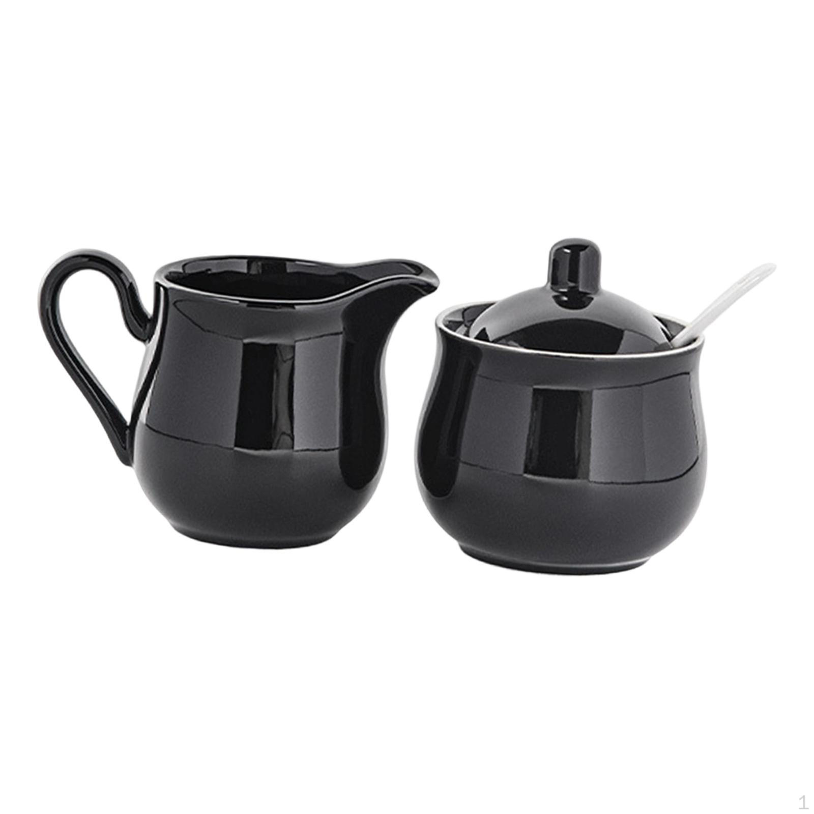 

Set, Consisting of Milk Jug, Sugar Bowl with Lid And Spoon чорний