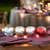 Starry Sky Small Spherical Plated Glass Candle Holder - Bestselling Christmas Table Decoration for European and American Markets.