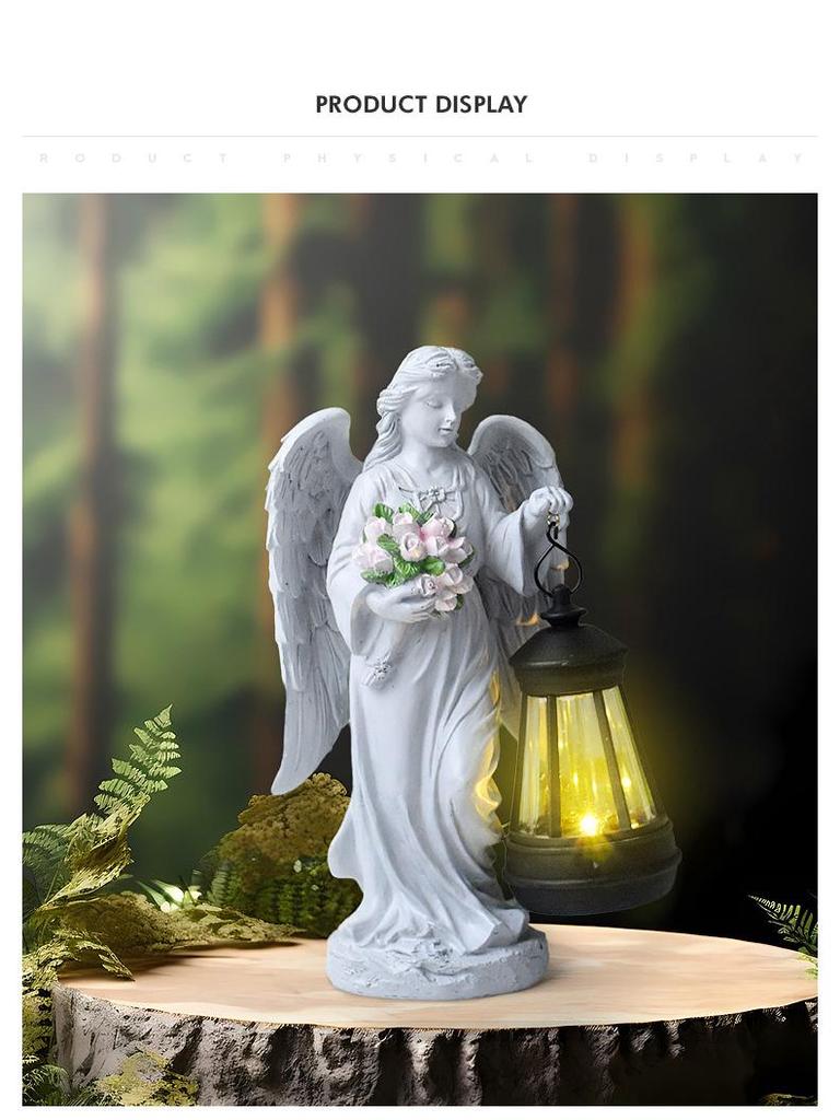 European Angel Solar Lantern Outdoor Garden Light Ornament