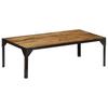 Coffee Table Rough Solid Mango Wood and Steel 110 cm