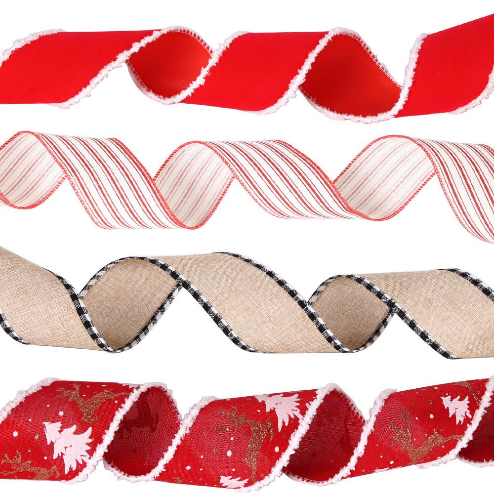 Christmas 10m Stylish Ribbon With Soft Fringes For Creating Unique Arrangements Holiday