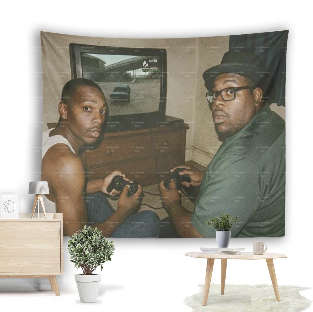 Funny Meme Tapestry Two Guys Playing Video Game Wall Hanging for Game Room Bedroom Dorm Decor 74x94cm(29x37in)
