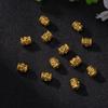 Gold-Plated Rhinestone Four-Leaf Clover Copper Spacer Beads for DIY Bracelets