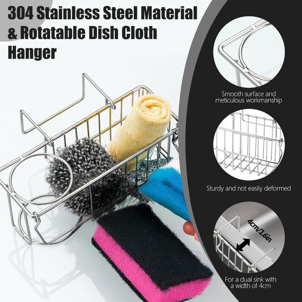 Rust Resistant Sponge Holder Stainless Steel Kitchen Drying Rack Sink Organizer  Kitchen Sink