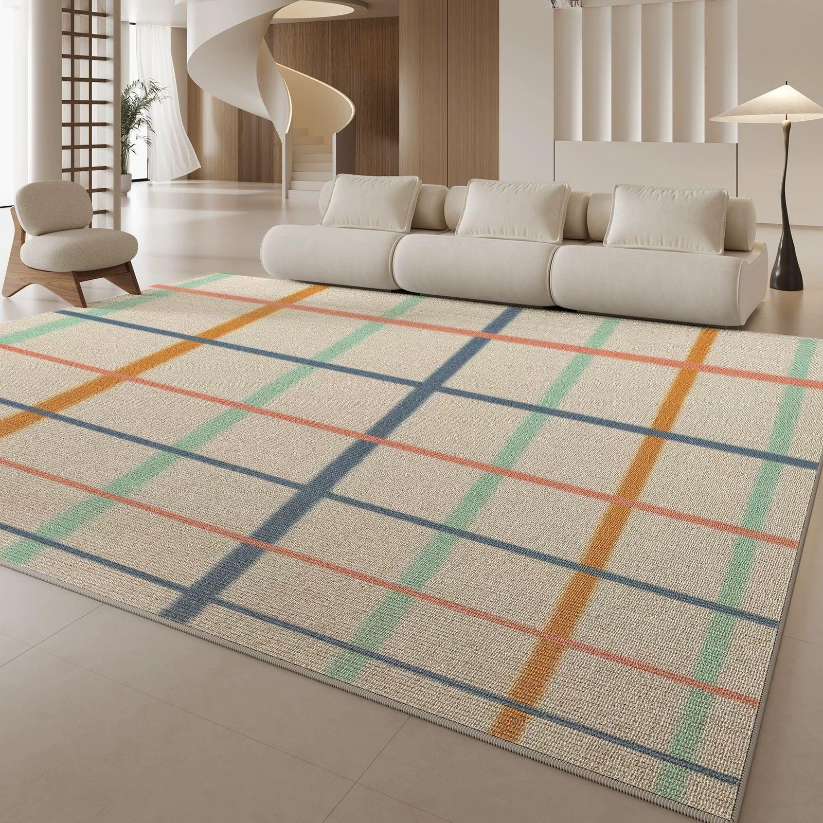 

Modern Luxury Stripe Loop-pile Carpet Rug Extra Large Floor Mat Plush for Sofa Living Room Bedroom Cozy Style Home Decor 80X160CM 2.6X5.3FT