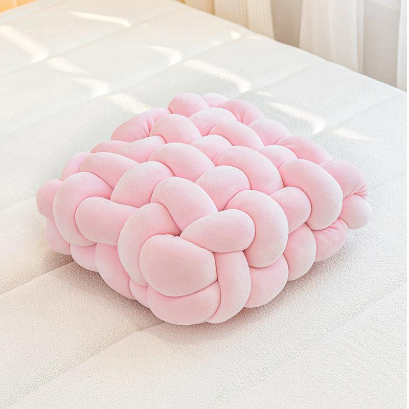 Cream Knit Throw Pillow, Decorative Sofa Cushion for Living Room, Bedroom, or Office