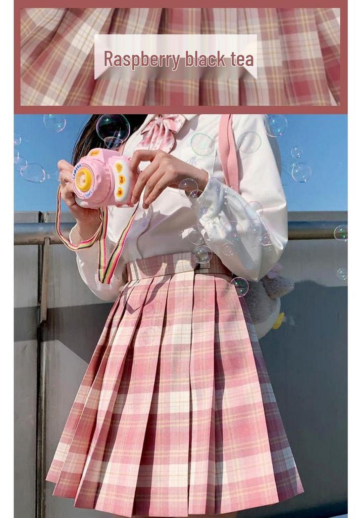 Japanese Academy Style JK Uniform Set - Long/Short Sleeve, Pleated Skirt for Female Students