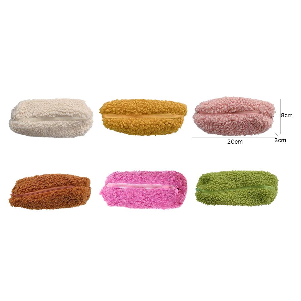 Plush Fluffy Pen Bag with Zipper Pencil Case Pouch Big Capacity Cute Pencil Case for Girls Boys Kids for Adult Students Officers