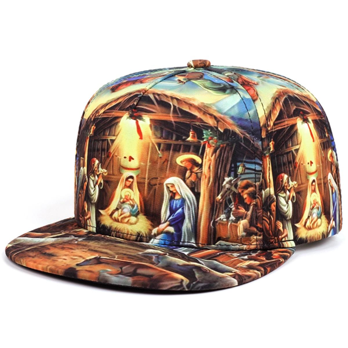 Fashion Trendy New Flat Brimmed Hat Printed Jesus Men S Trendy Street Hip Hop Hat Women S Outdoor Sunshade Hat Baseball Hat