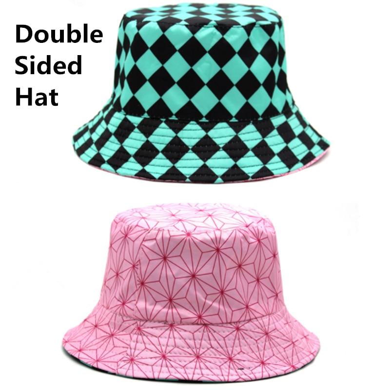 

Аниме Кепка «Убийца демонов» Реквизит для косплея Камадо Танджиру Незуко Панама с принтом Шляпа от солнца Женская рыбацкая шапка Аксессуары Костюм F