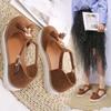 Customizable Women's Sandals Summer Casual Flat Platform Heel Tassel Buckle Strap  Sandals Platform Vulcanized Shoes