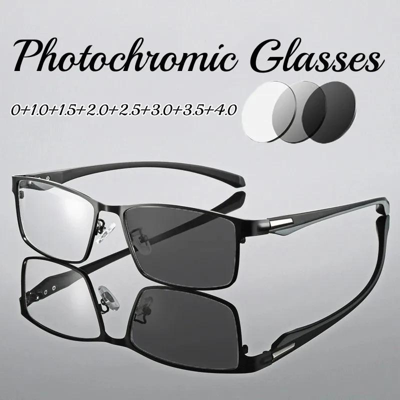 

Men Trendy Business Titanium Multifocal Reading Glasses Unisex TR90 Photochromic Eyeglasses Retro Bifocal Progressive Presbyopia