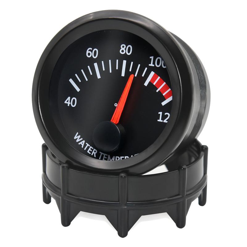 12v 52mm Car Water Temperature Gauge 40~120 ℃ With Water Temp Sensor 10mm Water Temp Joint Pipe 1/8NPT Sensor Adapter Car Racing