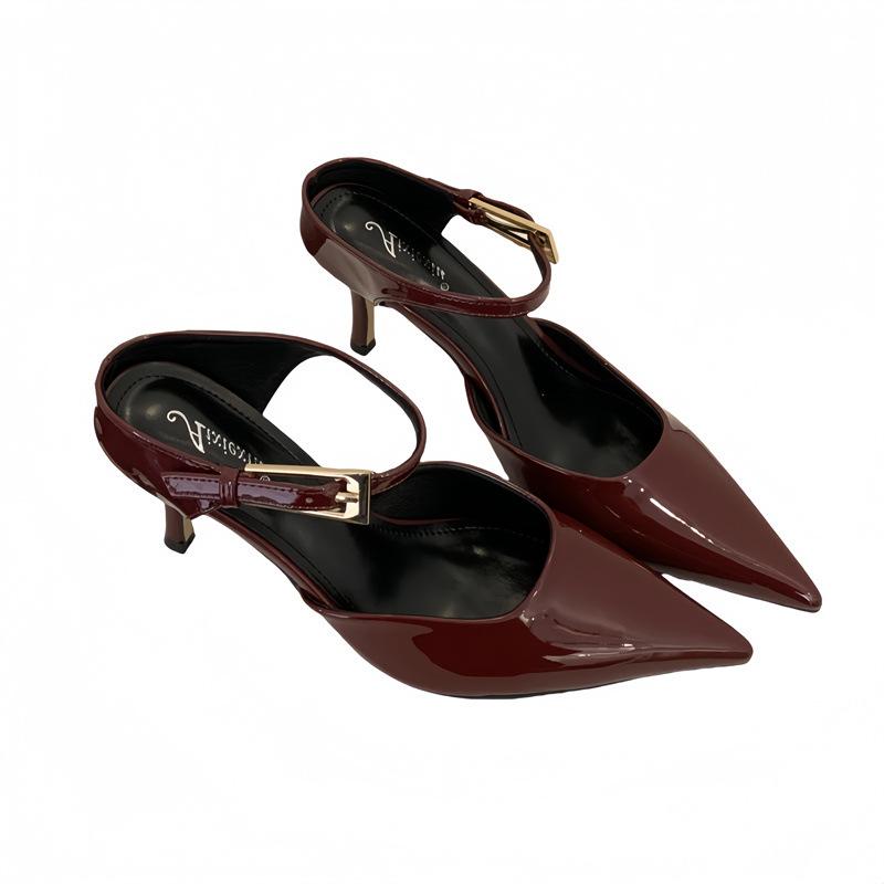 Huge and Thin! Baotou Half Slippers Women's Outer Wear Spring and Summer New Temperament Pointed Head Stiletto High Heels