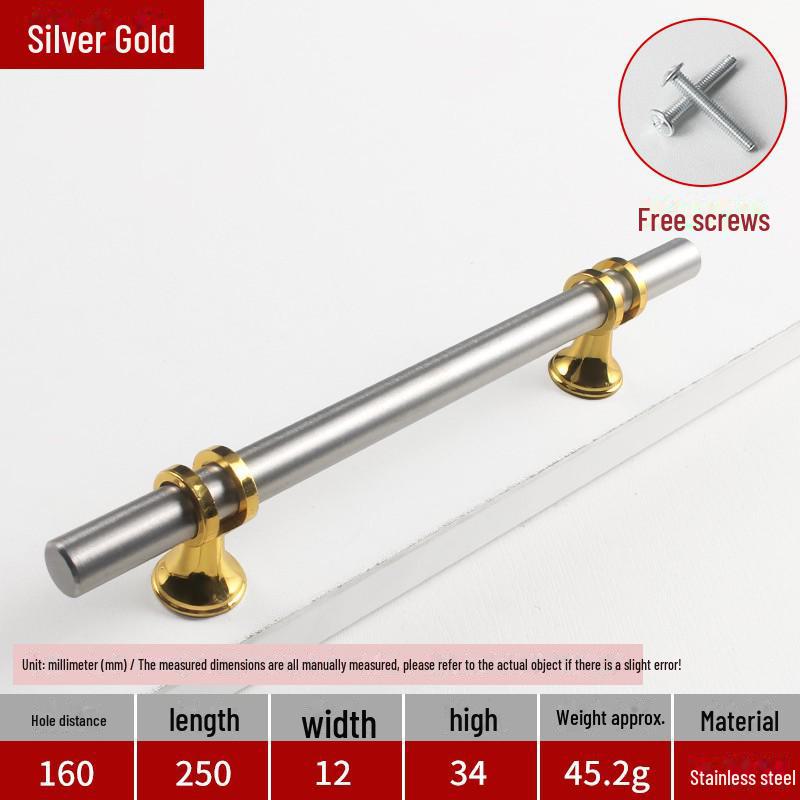Modern Nordic Brass Cabinet & Wardrobe Double-Hole Handle