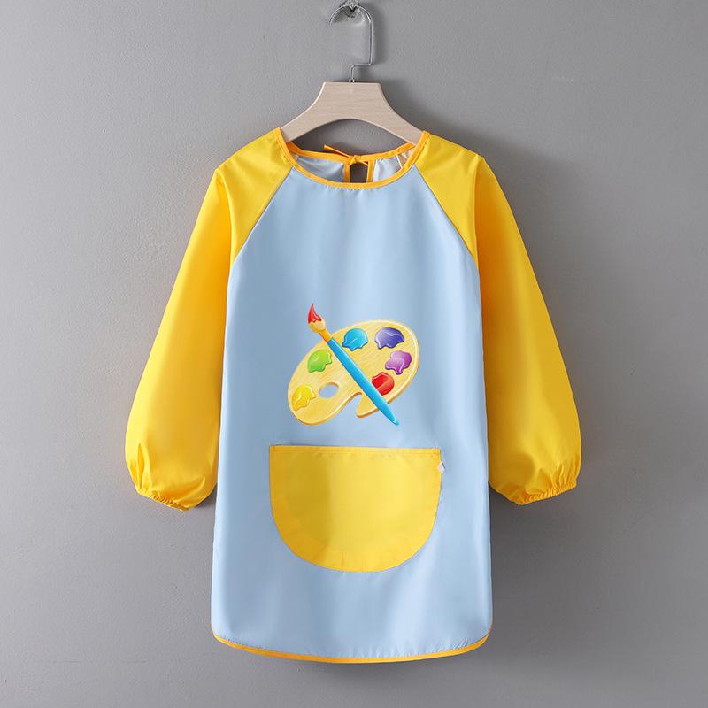 Children's Waterproof Art Smock with Logo - Reversible Apron for Painting and Eating  
