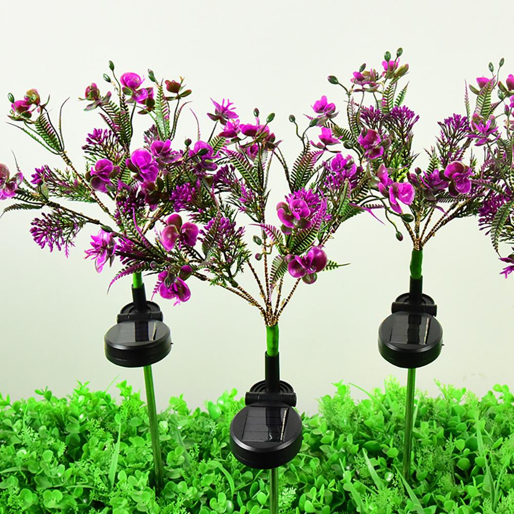 2 Stück Solarleuchten Außen Wasserdicht Solarbetrieben Schmetterling Orchidee Blume Spießlampe Dekoration Für Garten Hof Terrasse