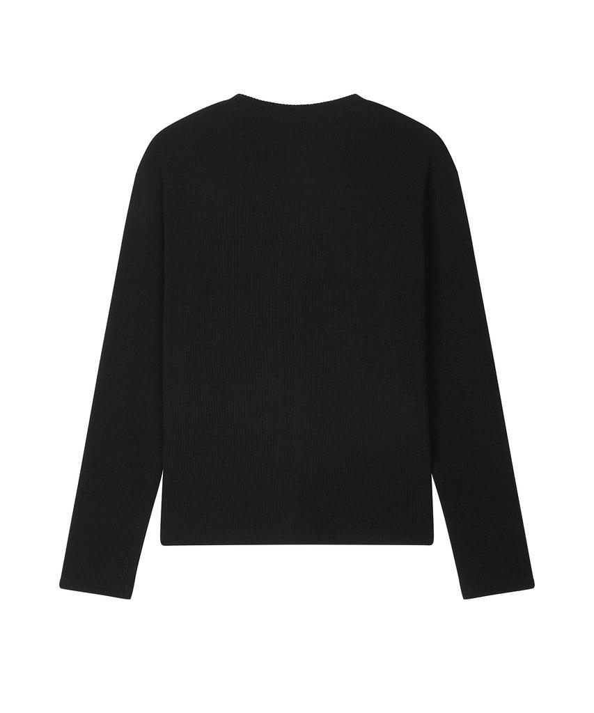 Lollingseutyudio Wool Henley Long Sleeve Black
