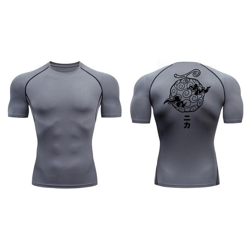 Graphic Short Sleeve Compression Shirt for Men Summer Athletic Quick Dry Tshirt Gym Workout Running Tees Tops Sporty Baselayers