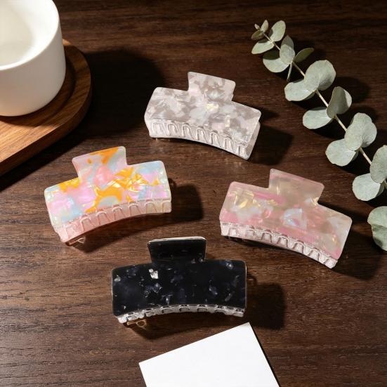 Bunte Krallenclips Mittlere Größe Quadratische Haarklammern Leichte Haarclips Kreative Styling-Haaraccessoires für Damen Mädchen