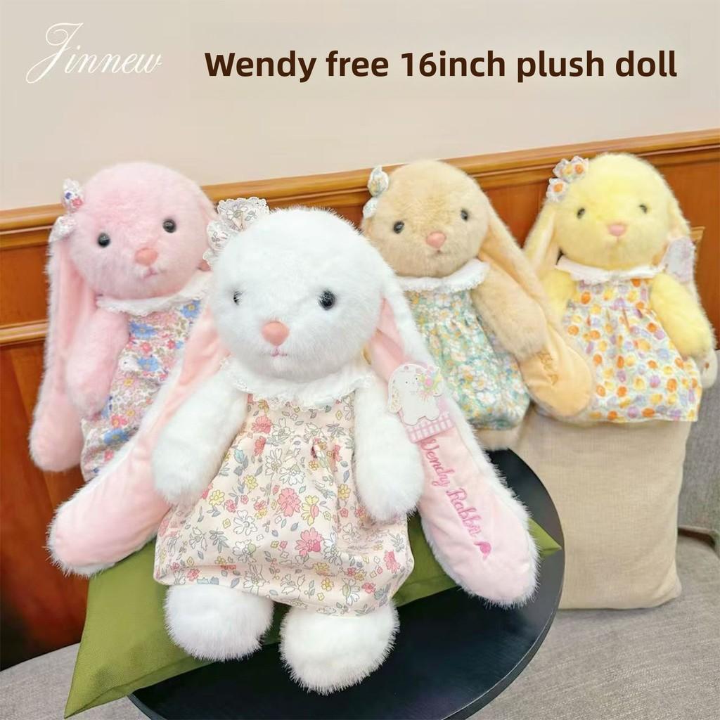 Long Ear Cute Floral Dress Plush Rabbit Doll Toy For Room And Sofa Decoration