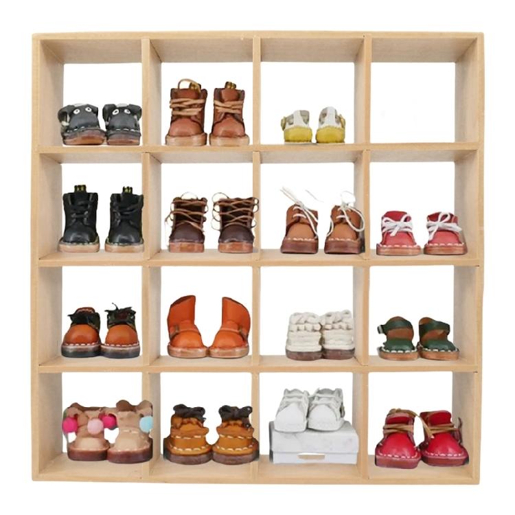 Multifunktionale Miniatur-Puppenhausmöbel-Organizer 16-Fächer-Ausstellungsregal für Haushalts- oder Bürobedarf