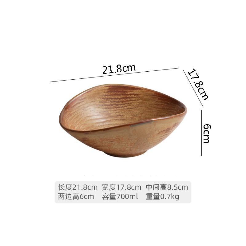 Kiln Changes Retro Ceramic Bowl Dessert Bowl Oat Bowl Salad Bowls Snack Bowls Restaurant Molecular Cuisine Creative Tableware