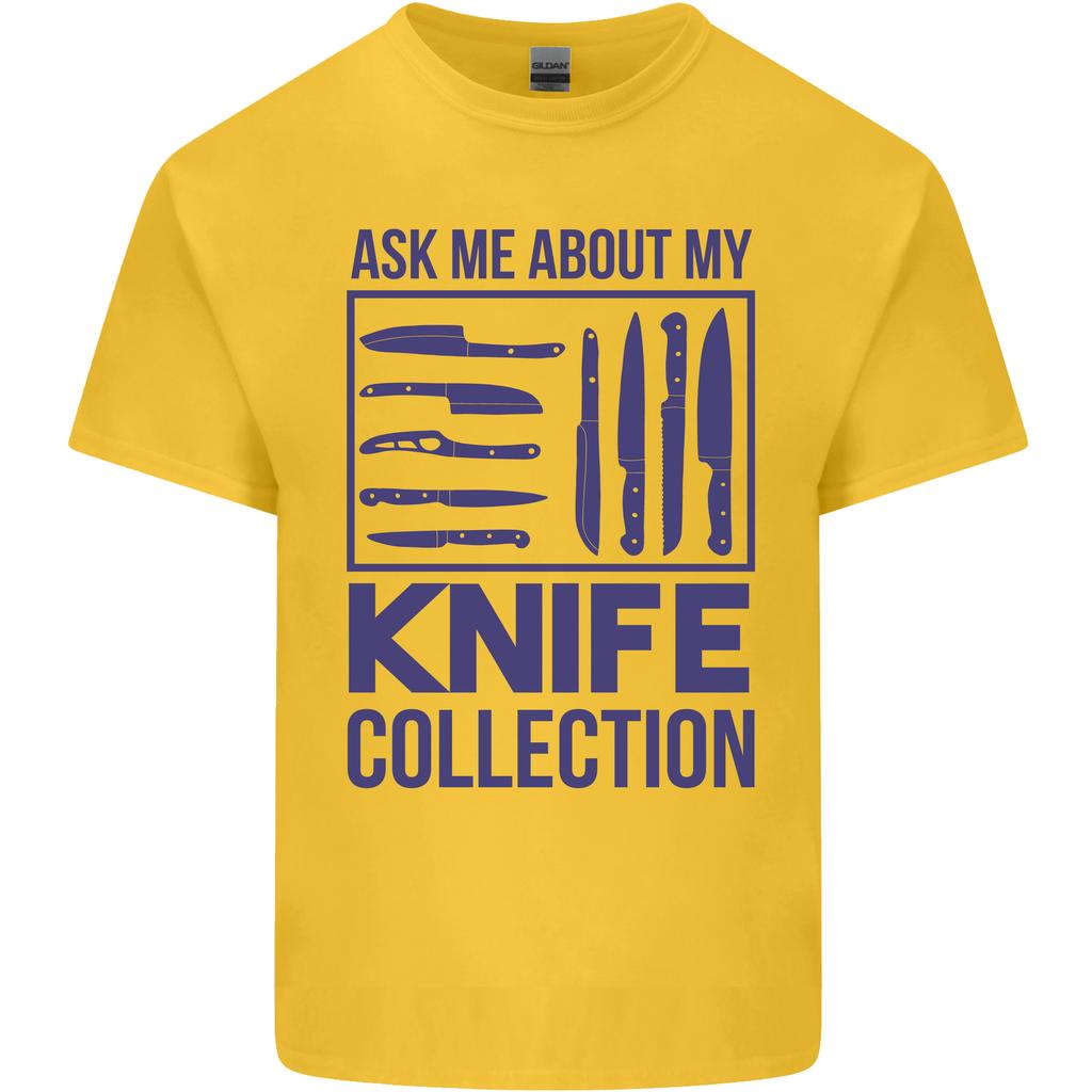 Ask About My Knife Collection Funny Chef Unisexs Light Cotton Tshirt