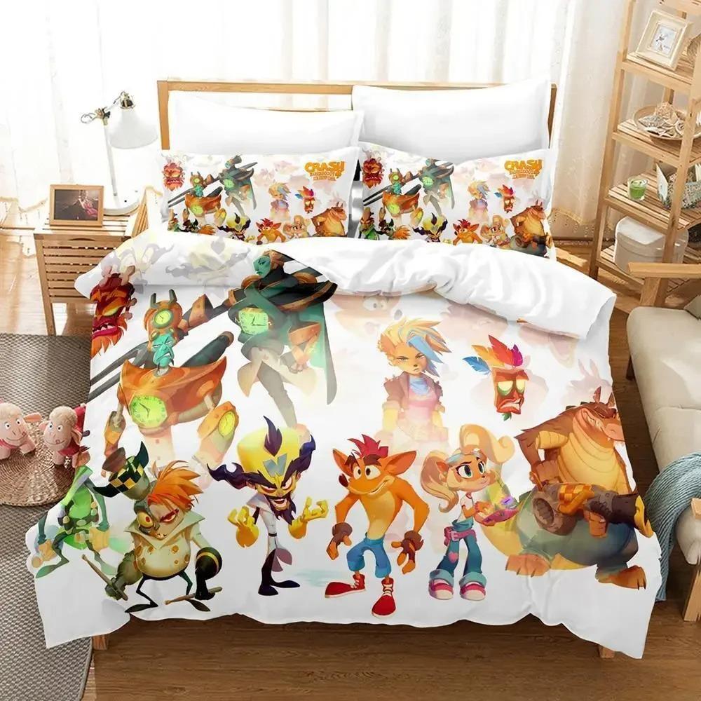 Crash Bandicoot Bed Cover Collection Single Size Single Size Full Queen Size King Size Size Bed Collection Adult Kid Bedroom Duvetcover Sets 3D