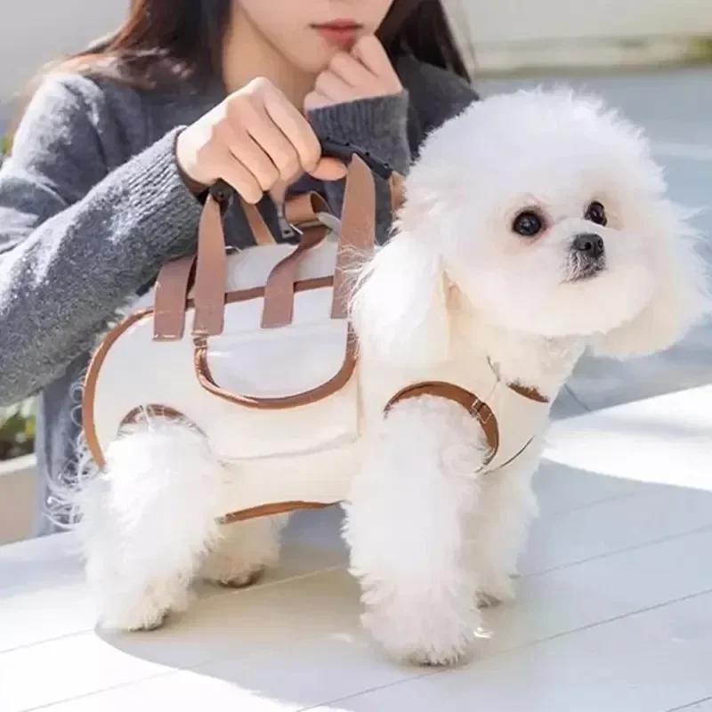 Small Dogs Medium Cats Carrier Outdoor Carrying Bag with Harness Clip Adjustable Shoulder Handheld for Hiking Daily Use