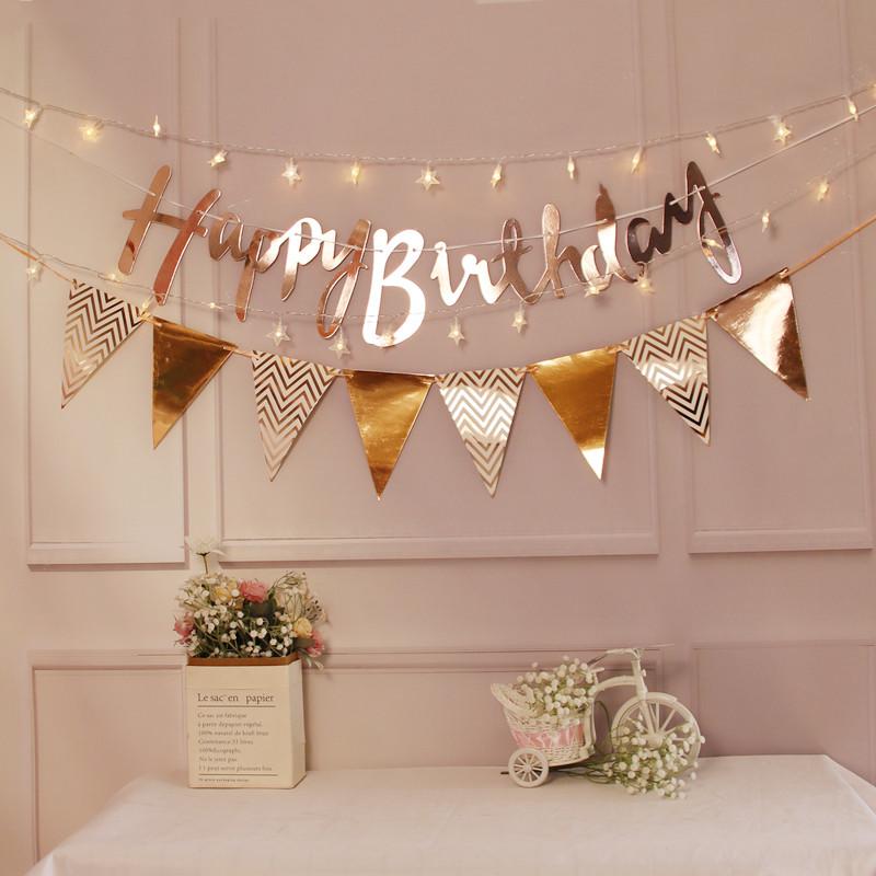 Birthday Letter Banner: Gold, Silver & Rose Gold Hot-Stamped Letters for Adult & Children’s Celebrations and Wedding Decor