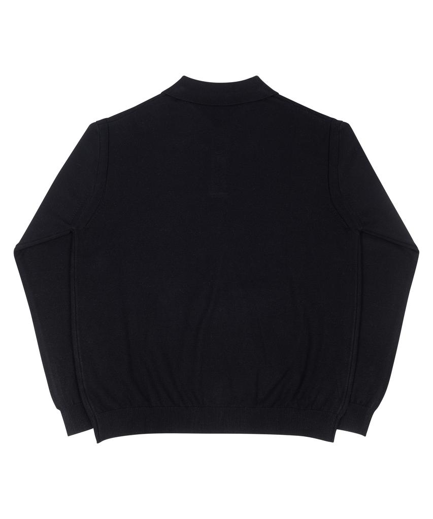 SELITIO Men'S Basic Soft Collar Knit Black